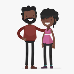 Cute couples with isolated background