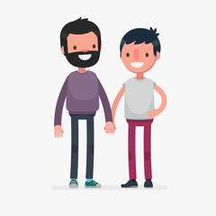 Cute couples with isolated background