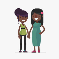 Cute couples with isolated background