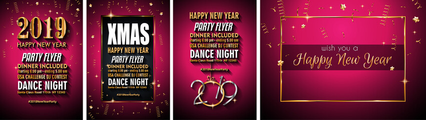 2019 Happy New Year Background for your Seasonal Flyers and Greetings Card or Christmas