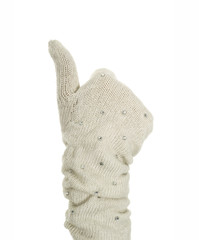 hand in glove isolated on white