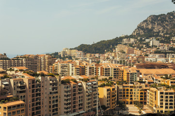 Fontvieille district in the Principality of Monaco during a summer day