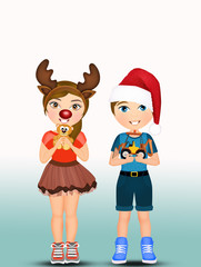 children with Christmas gifts