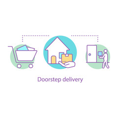 Doorstep delivery concept icon