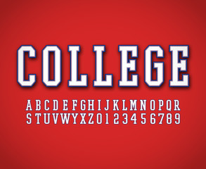 Classic college font vector - 226491589
