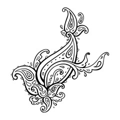 Exotic Paisley. Ethnic ornament. Hand Drawn Boho Vector illustration