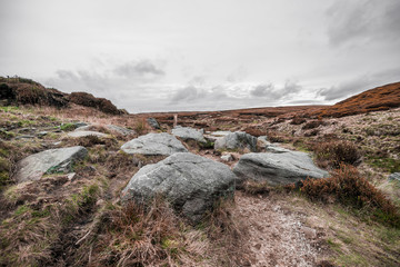 Boulders, Hoper Woodlands Moor, Peak District National Park, United Kingdom 