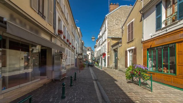 Walking on the street of Fontainebleau in France timelapse hyperlapse.