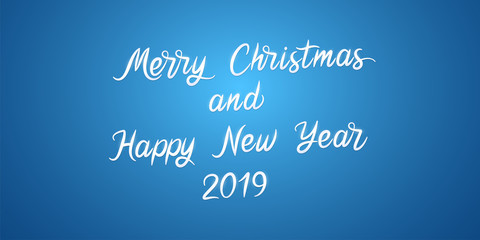 Naklejka na ściany i meble Merry Christmas and Happy New Year 2019. Vector