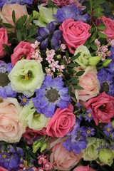 Bridal bouquet in pink and blue