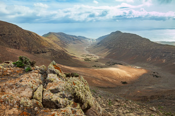 Mountains valley landscape of Fuerteventura island