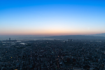大阪の夕焼け空