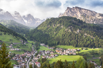 Fototapeta na wymiar Selva village in South Tirol, Dolomites, Italy