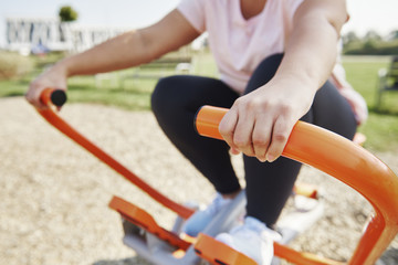 Woman exercising in the park