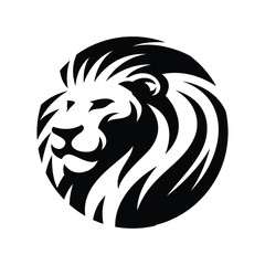 lion head circle icon illustration
