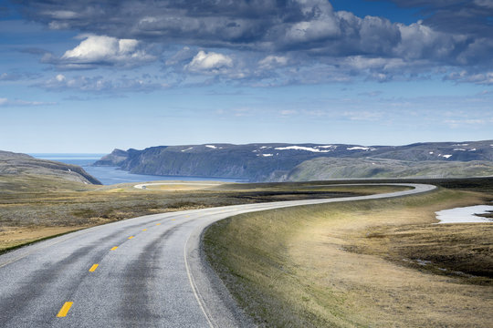 E69 Europastrasse in Norwegen, zwischen Olderfjord und dem Nordkapp