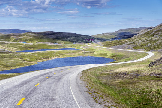 E69 Europastrasse in Norwegen, zwischen Olderfjord und dem Nordkapp