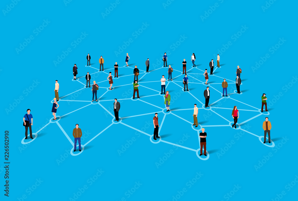 Wall mural Connecting people. Social network concept. Vector illustration