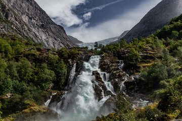 Obraz na płótnie Canvas Waterfall & glacier 