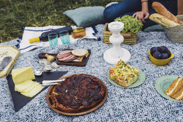 Glamour picnic with homemade organic food.