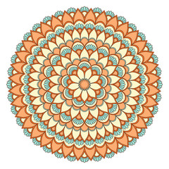 Ethnic ornamental mandala. Decorative design element. Hand drawn illustration