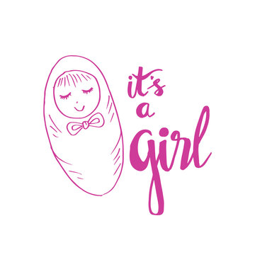 It's a Girl.  Baby shower greeting card