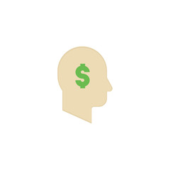 A person dreams of money. Vector illustration.
