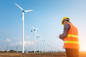 Technician Engineer in Wind Turbine Power Generator Station