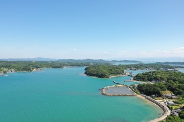 Japan's beautiful emerald green sea