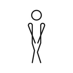 Funny wc restroom symbols. Thin line toilet icon on white background