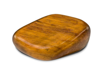 Beuatiful tiger's eye stone isolated on white background