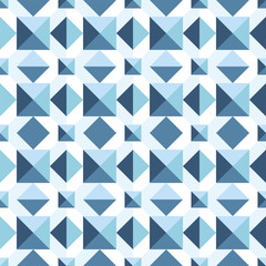 Blue seamless pattern of geometric shapes. Vector illustration.
