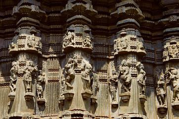 Obraz premium Carved exterior view of Kopeshwar Temple, Khidrapur, Maharashtra.