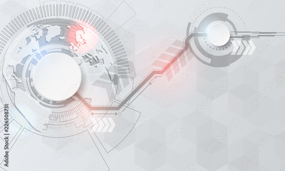 Wall mural vector abstract technological and science background concept with various technology elements