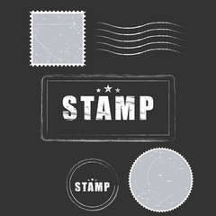 Vector paper blank postage stamps, vintage style