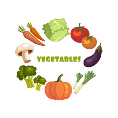 Organic vegetables. Vector illustration.