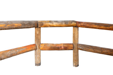 Railings with logs isolated on white background