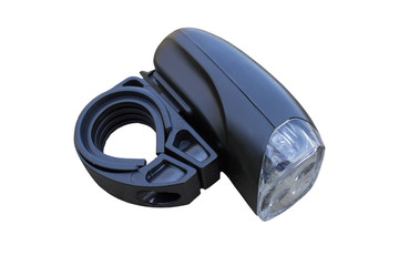 LED lights for bicycles isolated,Front LED lights for bikes are isolated on a white background