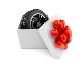 Car wheel inside gift