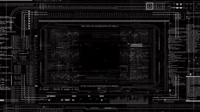 PNG Alpha.HUD looping zoom in.Hi tech.Flying through Digital Heads up displays infinite animation tunnel.Futuristic technological interface.Different colors in portfolio.Type 3