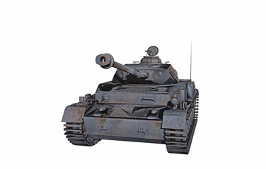 Fototapeta na wymiar Stählerner Panzer mit Geschützturm