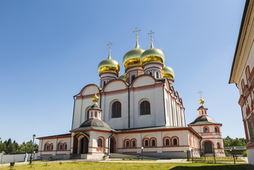 Fototapeta na wymiar Assumption cathedral, Iversky male monastery on Valdai, Russia.