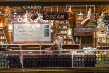 Christmas stand with Irish Cream candies.