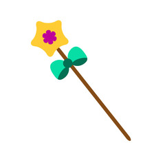 Fairy magic wand. Isolated icon