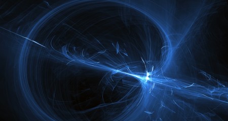 Obraz premium Abstract blue light and laser beams, fractals and glowing shapes multicolored art background texture for imagination, creativity and design.