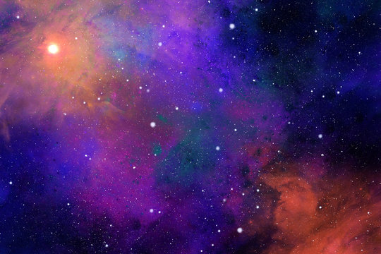 Abstract background with stars and nebula