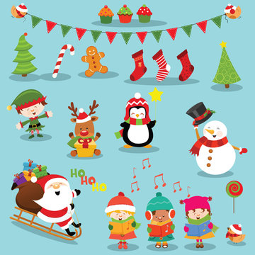 Illustration Of Cute Christmas Elements