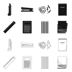 Isolated object of office and supply icon. Set of office and school vector icon for stock.