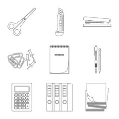 Isolated object of office and supply icon. Set of office and school stock symbol for web.