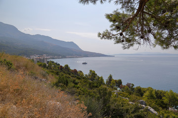 Fototapeta na wymiar Croatia - Tucepi sea bay view of the city